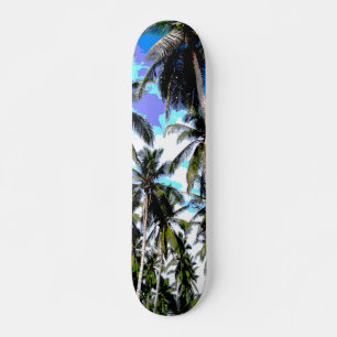 Tropiska Handflatan Träd. Förstorad design. Skateboard Bräda 20,5 Cm