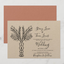 Tropiska Handflatan Träd Hand plockade Earthy Inbjudningar