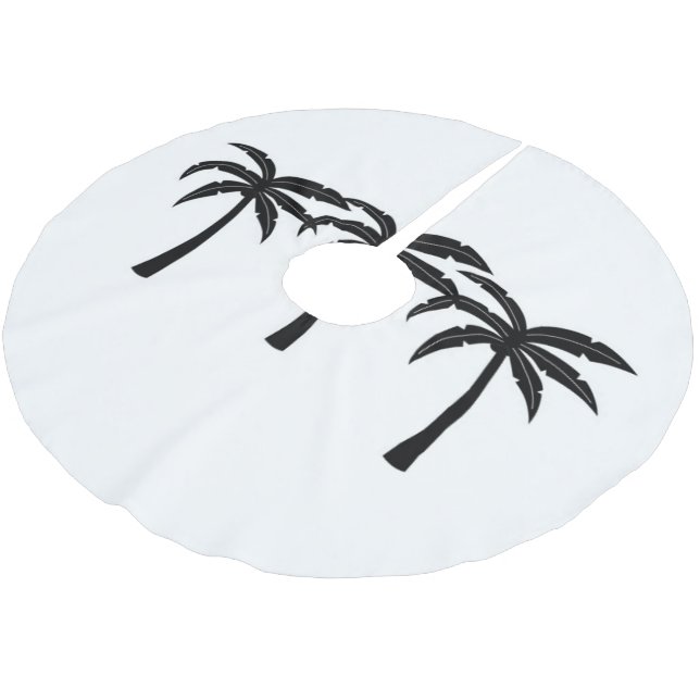 Tropiska Handflatan Träd Julgransmatta Borstad Polyester (Vinklad)