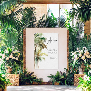 Tropiska Handflatan Träd Modern Bröllop Poster