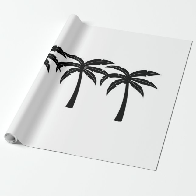 Tropiska Handflatan Träd Presentpapper (Utrullad)