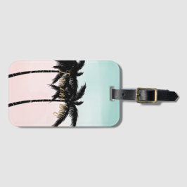Tropiska Handflatan-Träd-Rosan Mint Ombre-guld-drö Bagagebricka