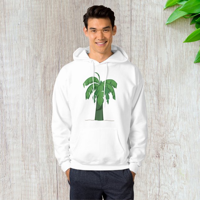 Tropiska Handflatan Träd Silhouette Grönt Island B Hoodie (Skapare uppladdad)