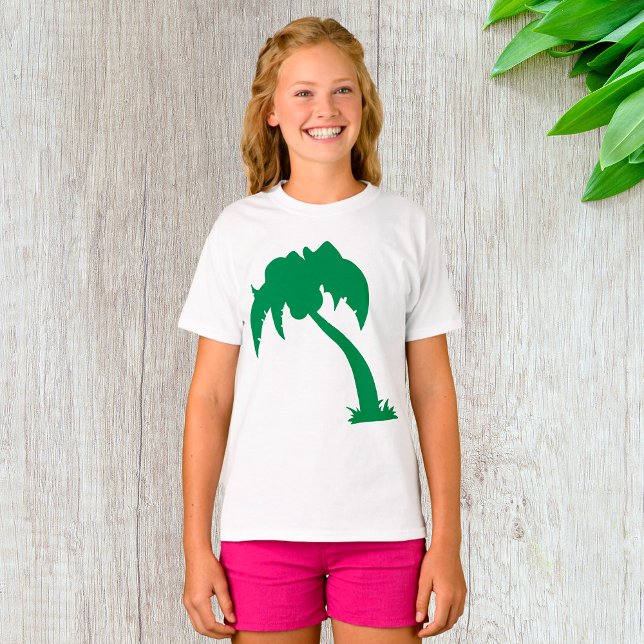 Tropiska Handflatan Träd Silhouette Grönt Island B T Shirt (Skapare uppladdad)