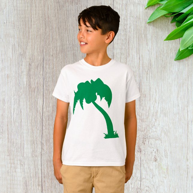 Tropiska Handflatan Träd Silhouette Grönt Island B T Shirt (Skapare uppladdad)
