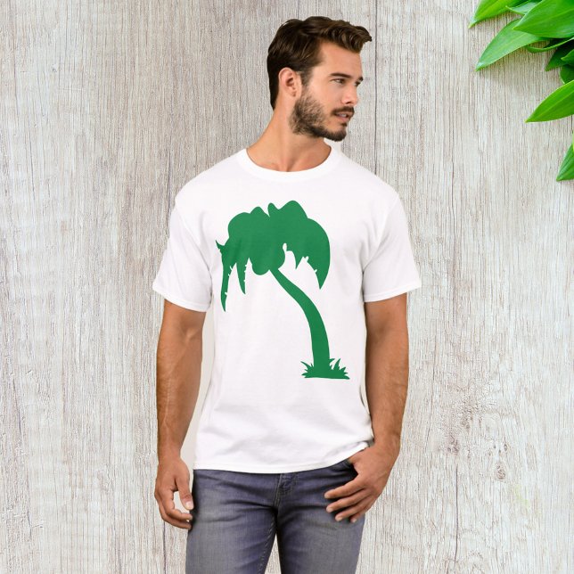 Tropiska Handflatan Träd Silhouette Grönt Island B T Shirt (Skapare uppladdad)