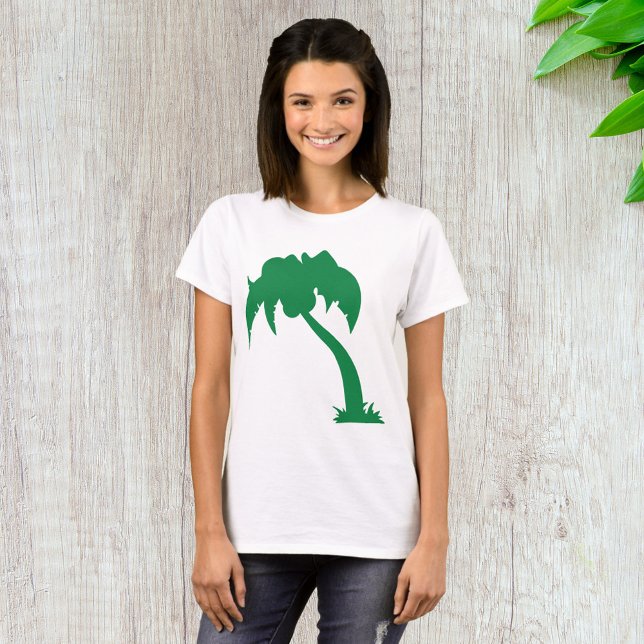 Tropiska Handflatan Träd Silhouette Grönt Island B T Shirt (Skapare uppladdad)