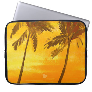 Tropiska Handflatan Träd sommarbakgrund Laptop Fodral