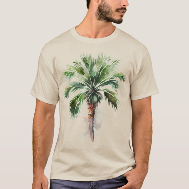 Tropiska Handflatan Träd T Shirt (Framsida)