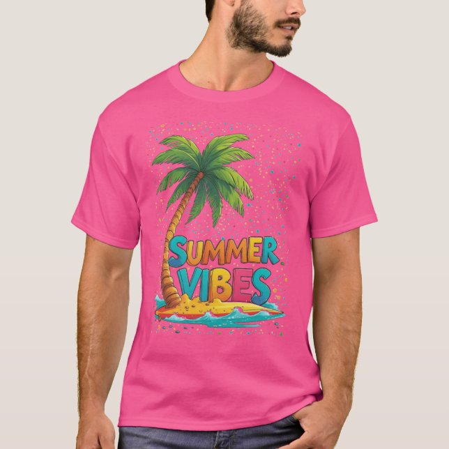 Tropiska Handflatan Träd T Shirt (Framsida)
