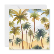 Tropiska Handflatan Träd | Vattenfärgskort för seg