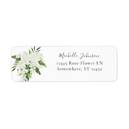 Tropiska Handflatan & White Blommigt Returadress 2 Returadress Etikett