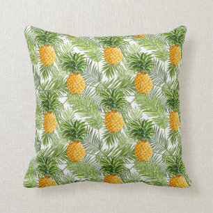 Tropiska handflatanlöv & ananas kudde
