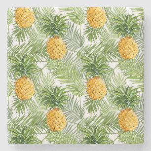 Tropiska handflatanlöv & ananas stenunderlägg