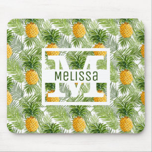 Tropiska handflatanlöv & ananas tillfogar ditt musmatta