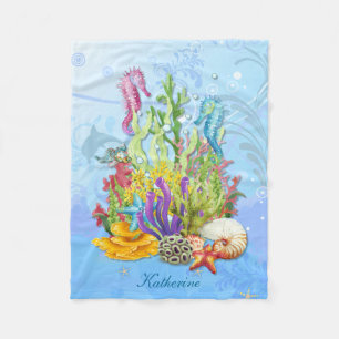 Tropiska havet Life Blue Fleecefilt