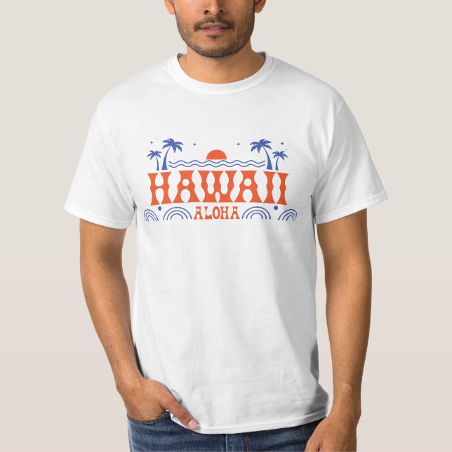 Tropiska Hawaii Aloha T Shirt (Framsida)