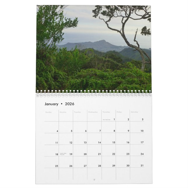Tropiska Hawaii Kalender (Jan 2026)