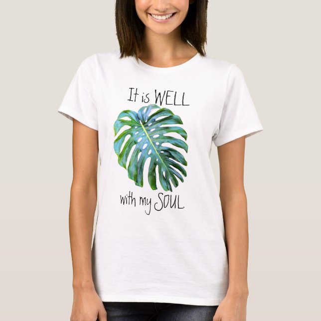 Tropiska Hawaii Låt Det Vara Väl Med Min Själ T Shirt (Framsida)