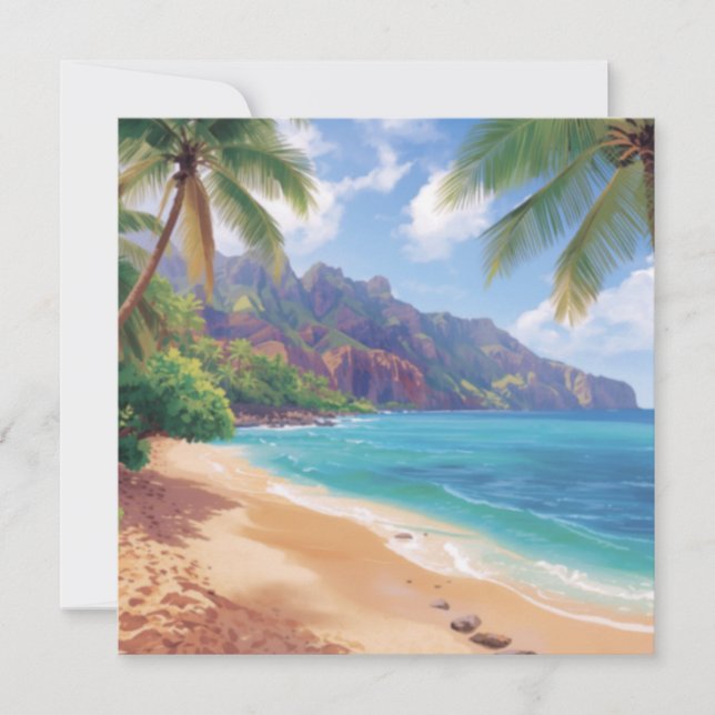 Tropiska Hawaii Platt Kort  (Framsida)