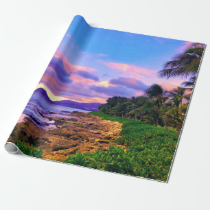 Tropiska Hawaii Seashore Sunset Presentpapper
