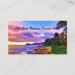 Tropiska Hawaii Seashore Sunset Visitkort