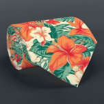 tropiska hawaiianska blommor och löv mönster slips<br><div class="desc">Aestesiskt,  färgstarkt hawaiskt vibe med tropiska blommor och löv mönster.</div>
