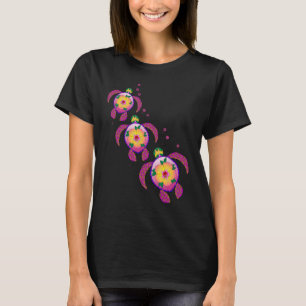 Tropiska Hawaiianska honu Turtles T Shirt