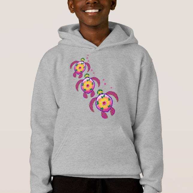 Tropiska Hawaiianska honu Turtles T Shirt (Framsida)