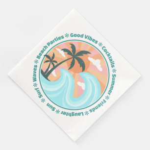 Tropiska Hawaiianska ön Handflatan Träd Good Vibes Pappersservett