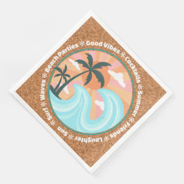 Tropiska Hawaiianska ön Handflatan Träd på Faux Ko Pappersservett