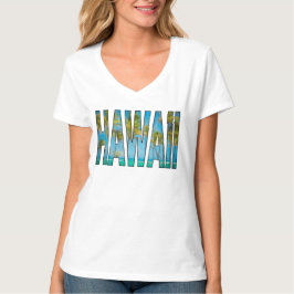 Tropiska hawaiianska palmer typografi t shirt