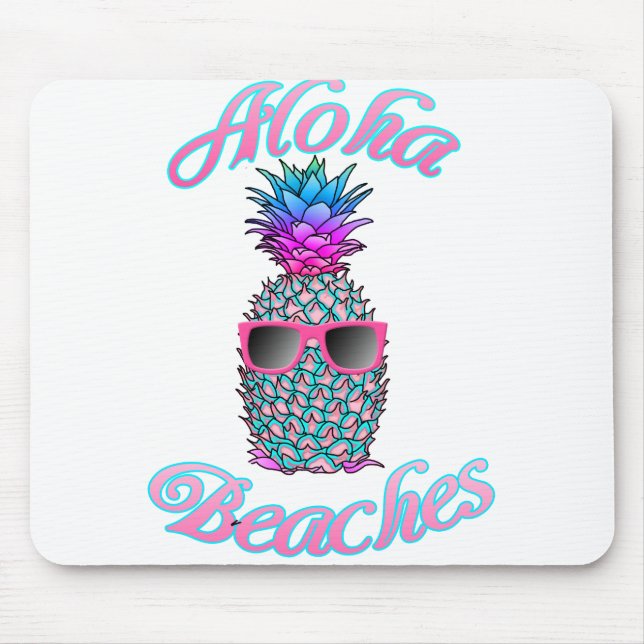 Tropiska hawaiiska ananas Aloha-stränder Musmatta (Framsidan)