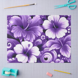 Tropiska hawaiiska blomman Hibiscus Lila Decoupage