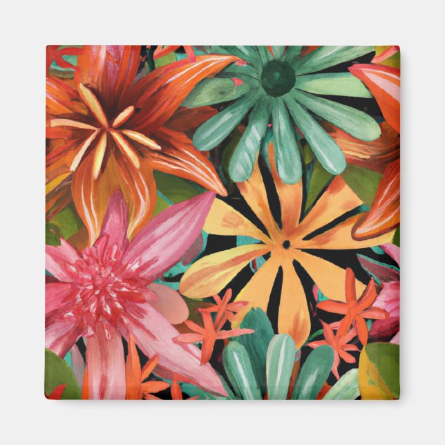 tropiska/hawaiiska/blommigt/blomma magnet (Framsidan)