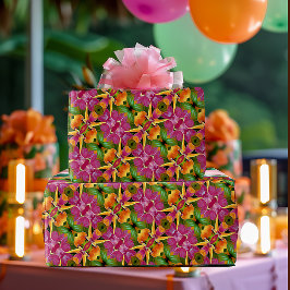 Tropiska hawaiiska Blommigten Bohemian Aloha Presentpapper
