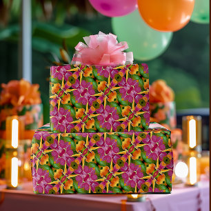 Tropiska hawaiiska Blommigten Bohemian Aloha Presentpapper