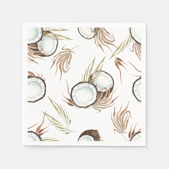 Tropiska hawaiiska Blommigten & Coconut party Pappersservett (Framsidan)