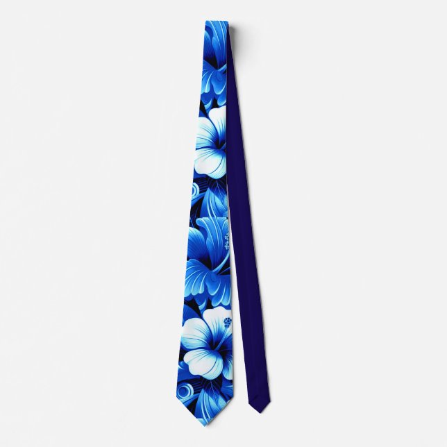 Tropiska Hawaiiska Flowers Hibiscus Cobalt Blue Slips (Framsida)