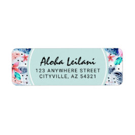 Tropiska Hawaiiska Hibiscus & Handflatan Returadre Returadress Etikett