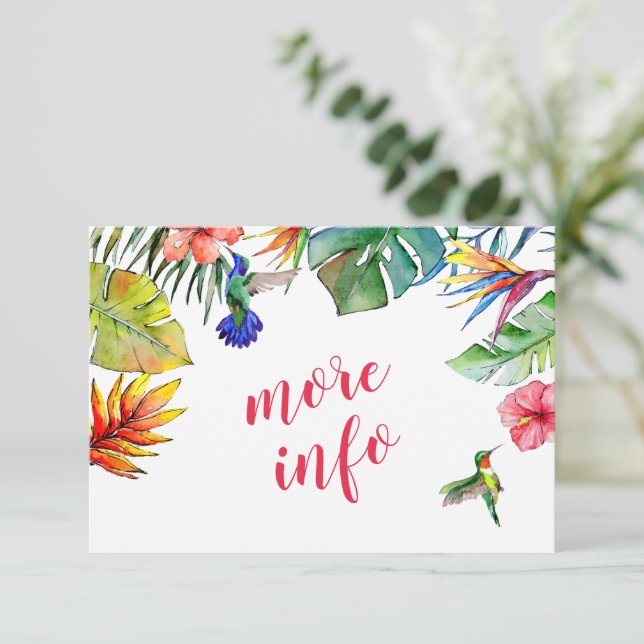 Tropiska hawaiiska Hibiscus Mer info Bröllop Tilläggskort (Stående Fram)