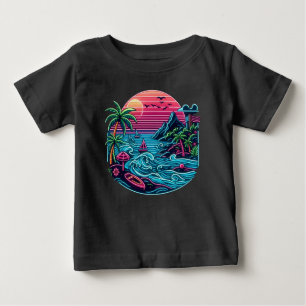 Tropiska/hawaiiska neonstranden t shirt
