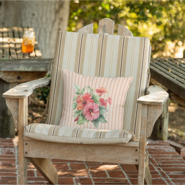 Tropiska hibiscus-blommor kudde (Stol)