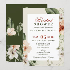 Tropiska hibiscus boho pastel Möhippa Inbjudningar