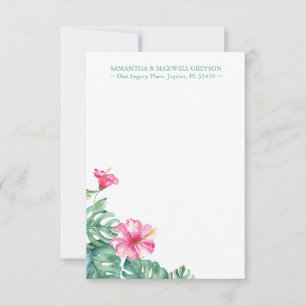 Tropiska Hibiscus Flower Anpassningsbar Notecards Anteckningskort