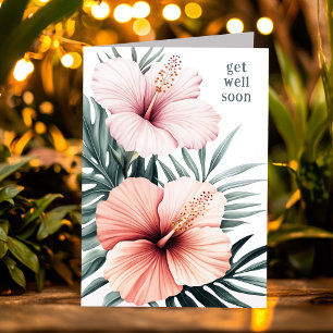 Tropiska Hibiscus Flowers FÅR VÄL SÅ SNART Kort