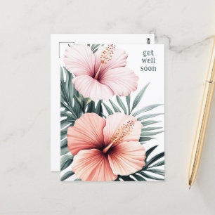 Tropiska Hibiscus Flowers FÅR VÄL SÅ SNART Vykort