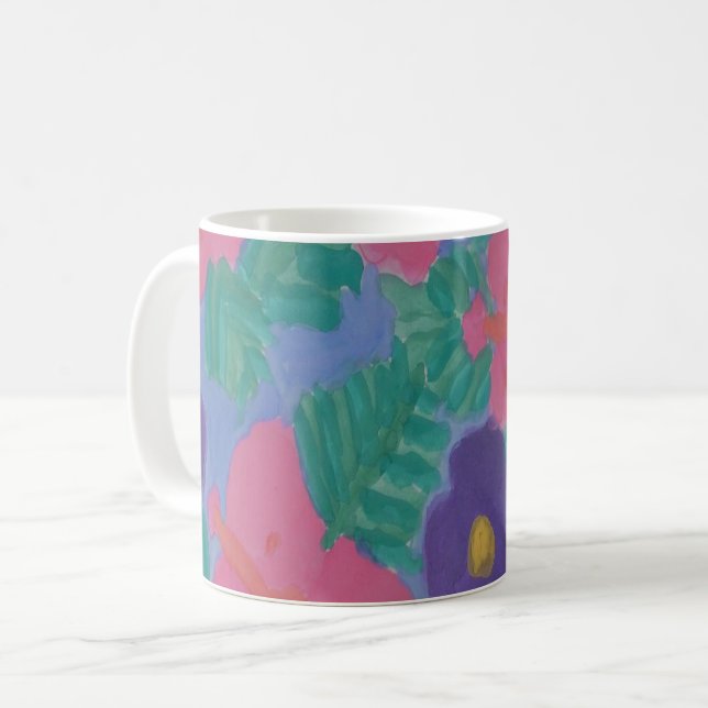Tropiska Hibiscus Flowers Kaffemugg (Framsida vänster)