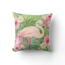 Tropiska Hibiscus Flowers med Rosa Flamingo