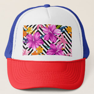 Tropiska hibiscus, handflatan löv, geometriska. keps